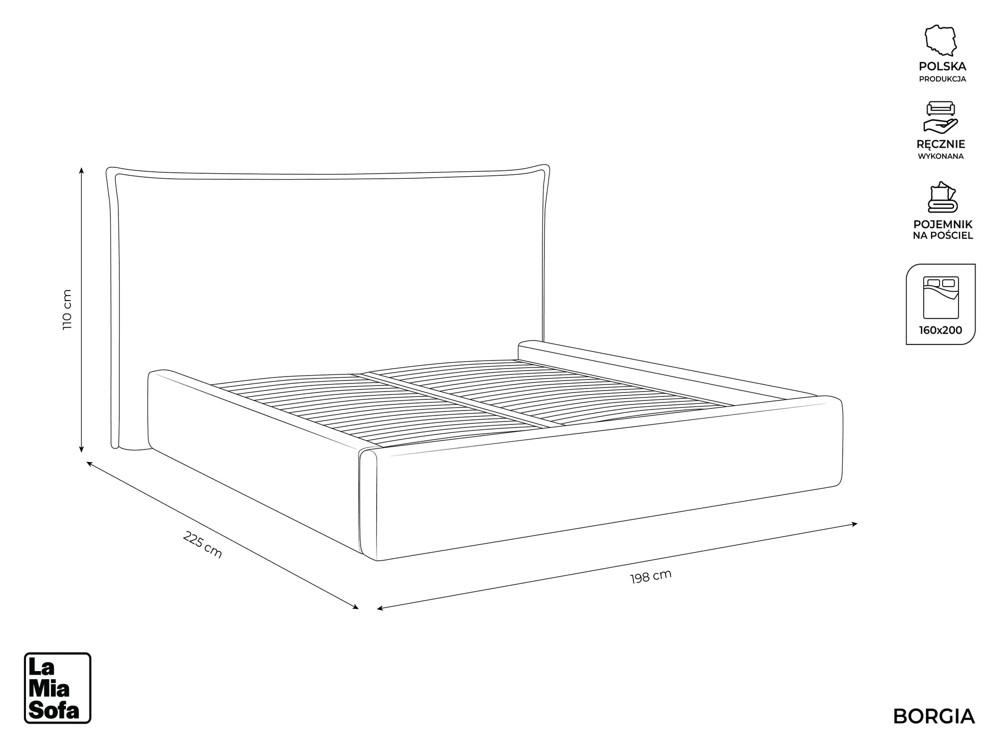 Bluvel - Fabb - Czarny - 160x200