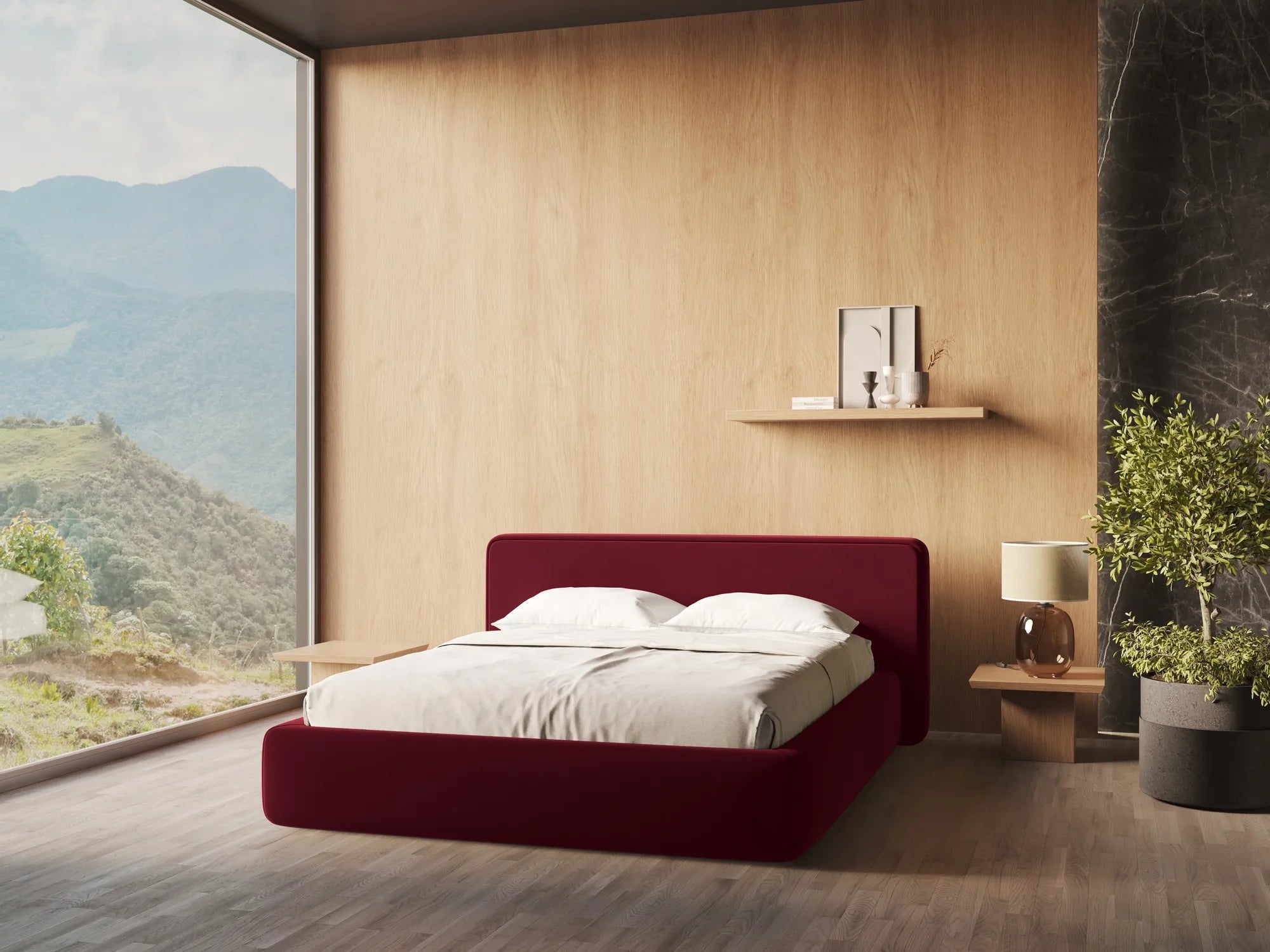 Riviera - Davis - Burgundowy - 140x200