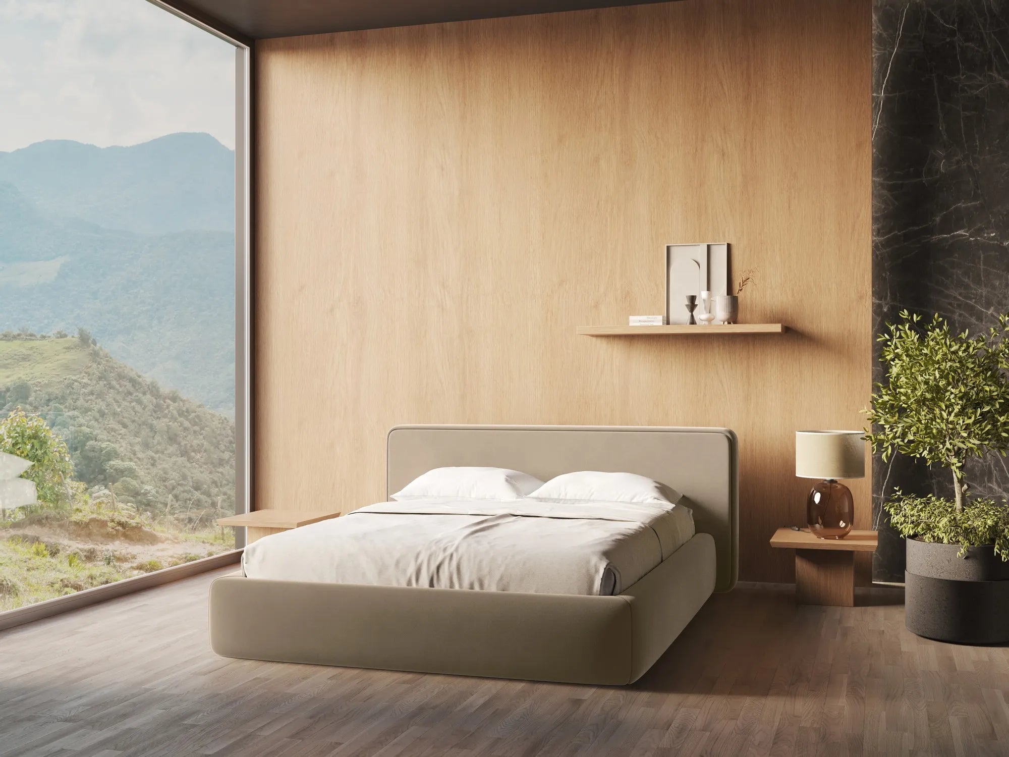 Riviera - Davis - Ciemny beż - 160x200