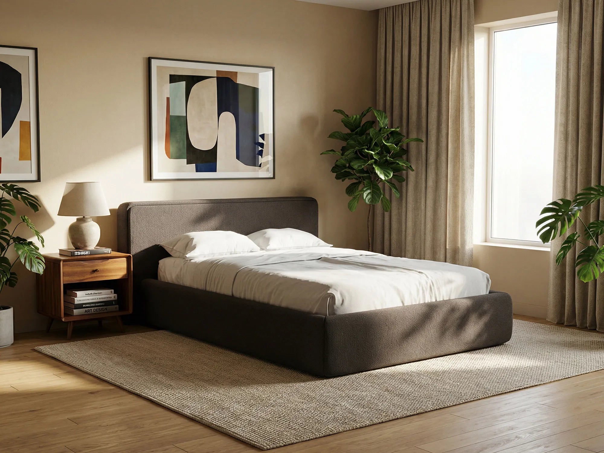 Riviera - Davis - Ciemny beż - 160x200