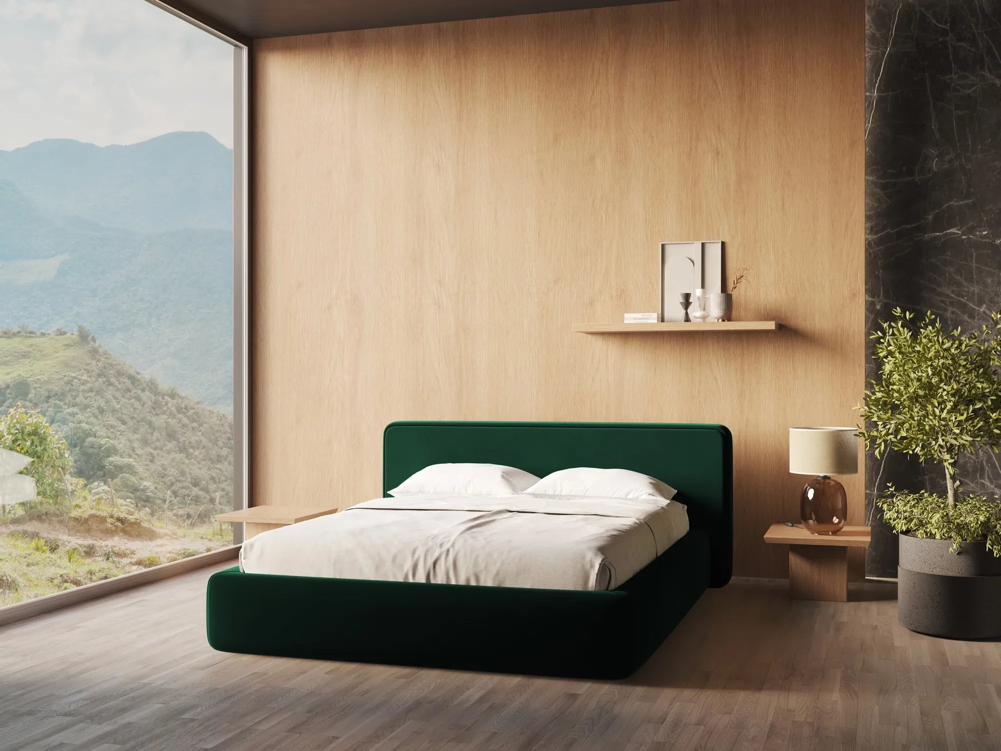 Riviera - Davis - Butelkowa zieleń - 160x200