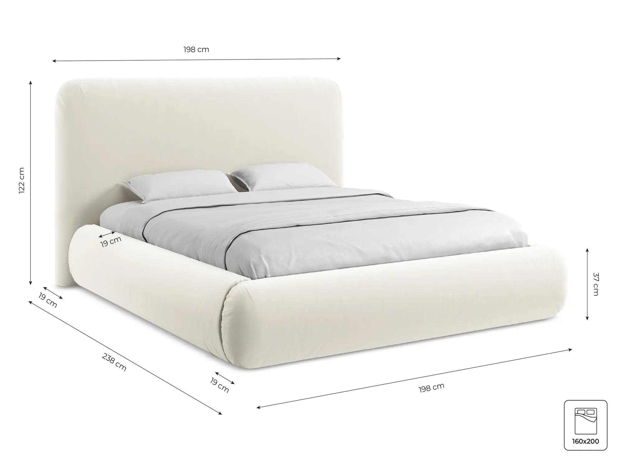 Tresor - Fabb - Ciemny beż - 160x200