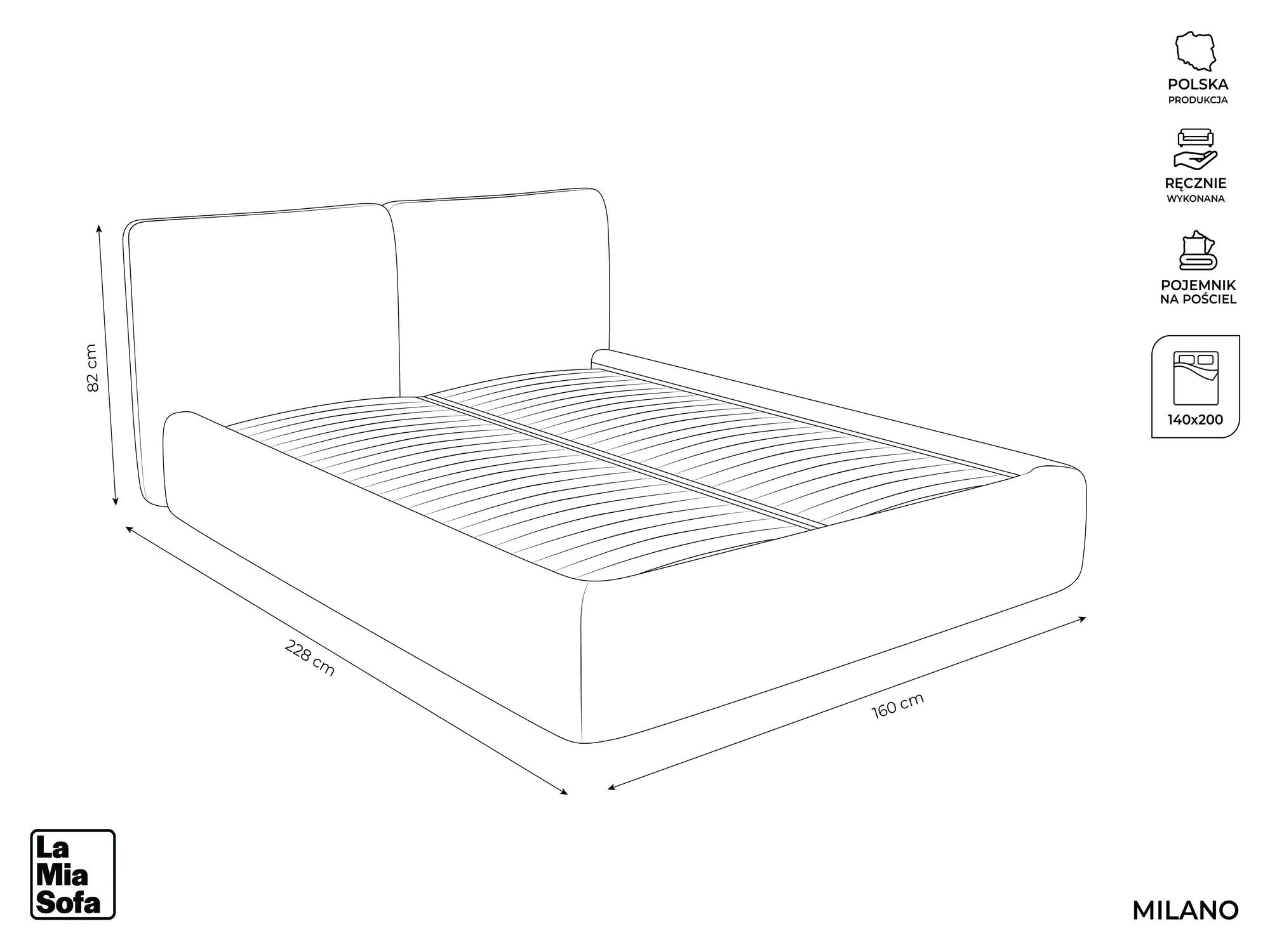 Rosario - Idesin - Czarny - 140x200