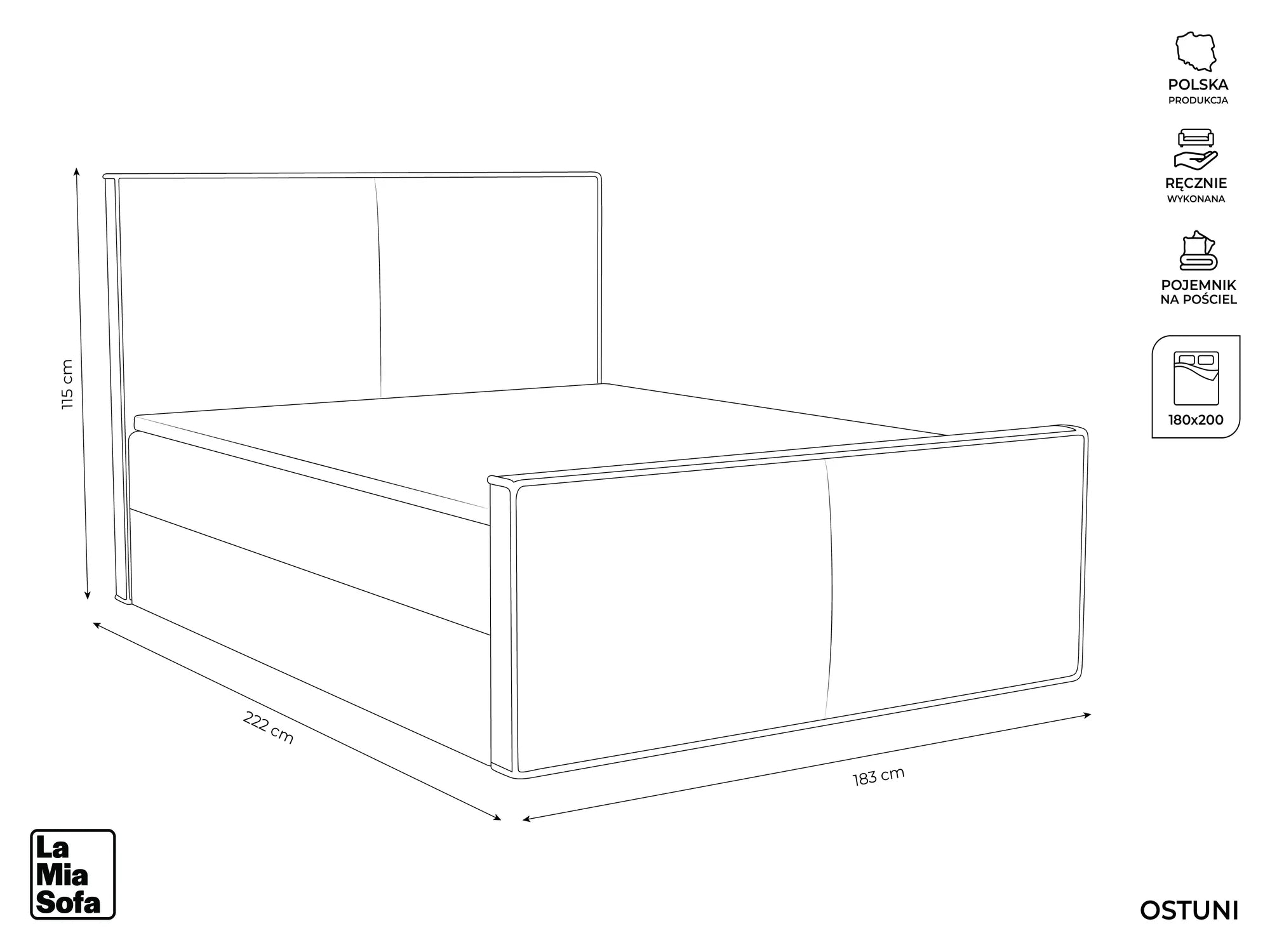 Bluvel - Fabb - Czarny - 180x200