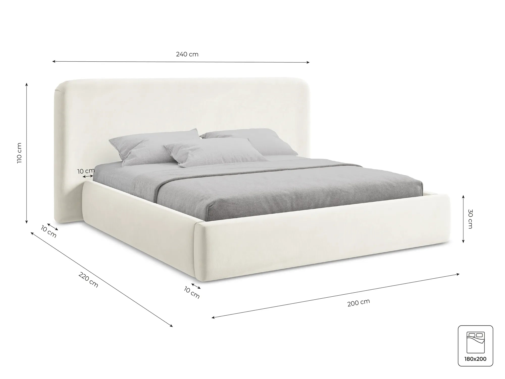 Bluvel - Fabb - Jasny niebieski - 180x200