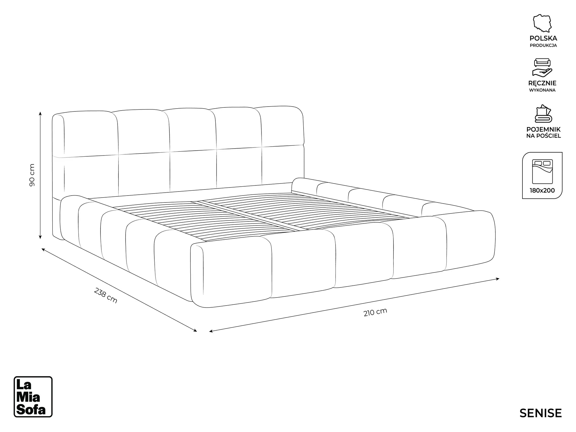 Bluvel - Fabb - Stalowy - 180x200