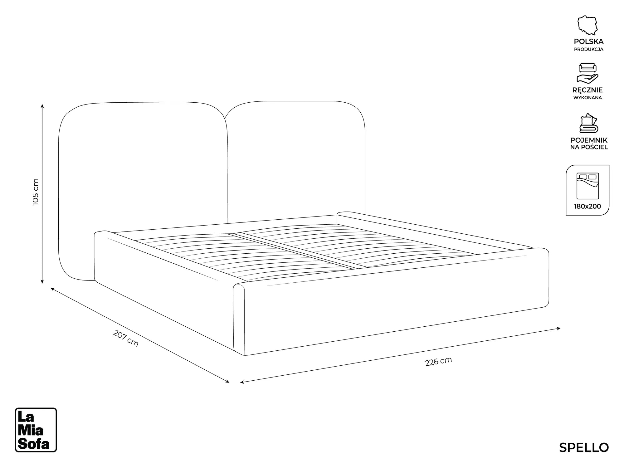 Bluvel - Fabb - Czarny - 180x200