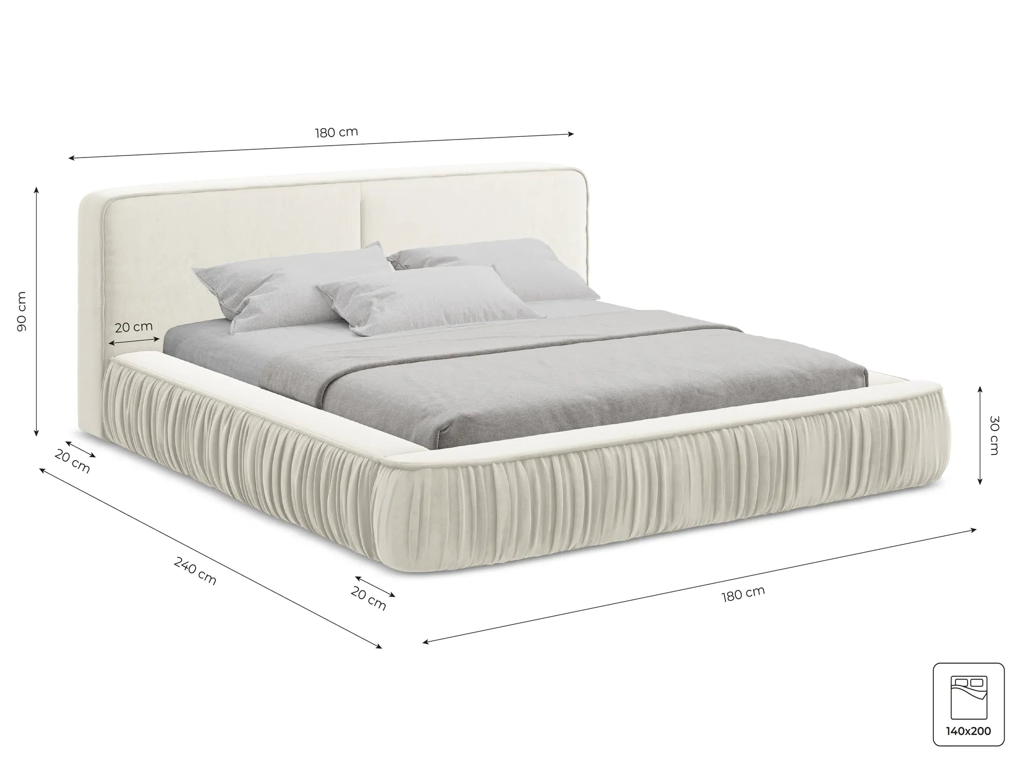 Bluvel - Fabb - Oliwkowy - 140x200